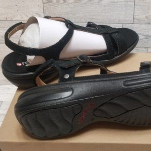 Brand New Revere Milan Black Lizard Back Strap Orthotic Comfort Sandals sz 9 (2)